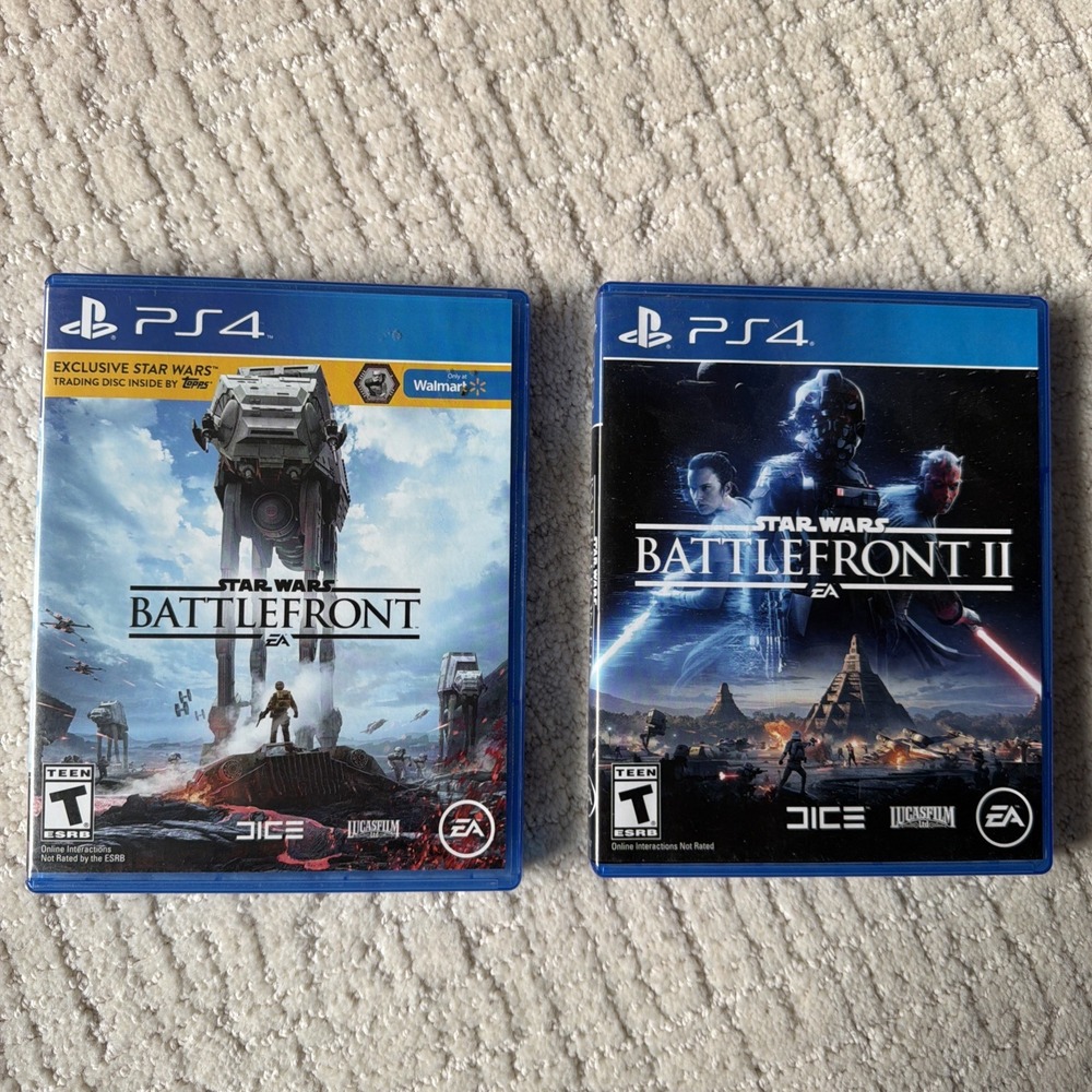 Lot Of 2 PS4 Games Star Wars Battlefront and Battlefront II - With Cases